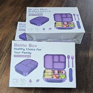 Purple Bento Boxes - Lot Of 3